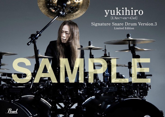 ラルクのyukihiro、シグネチャースネア第三弾に直筆サイン入りポート