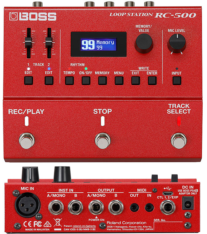 BOSS、クラス最高の高音質設計、多彩な内蔵リズムとセッション感覚で演奏できる進化した最新ルーパー「RC-500」「RC-5」 | BARKS