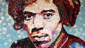 ジミ・ヘンドリックス、4000個のギターピックで作られた肖像画が誕生