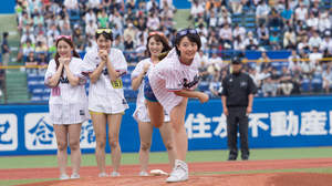 アプガ新井愛瞳が始球式に挑戦。「機会があるならノーバンでリベンジしたい」