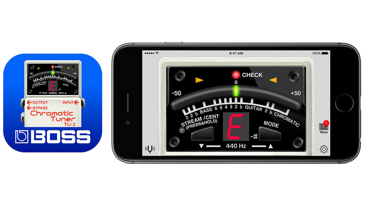 BOSSから無料チューナーアプリ登場、人気モデルと同じデザイン、iOS
