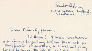 ポール・マッカートニーがプリンスへ宛てた手紙、160万円で落札