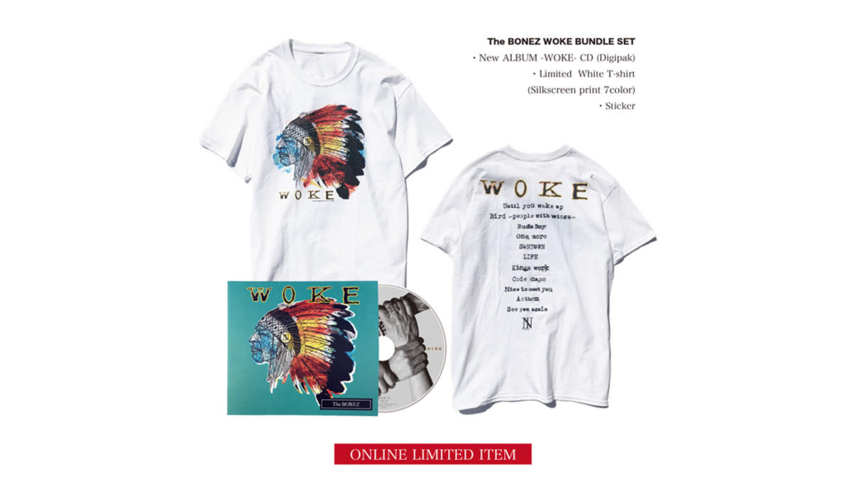 The BONEZ、新作AL『WOKE』＋「Limited T-shirt」セットを限定販売 | BARKS