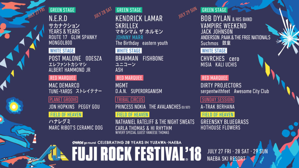 Fuji Rock 18 ジェイムス ベイ出演キャンセル ジョニー マー出演決定 Barks