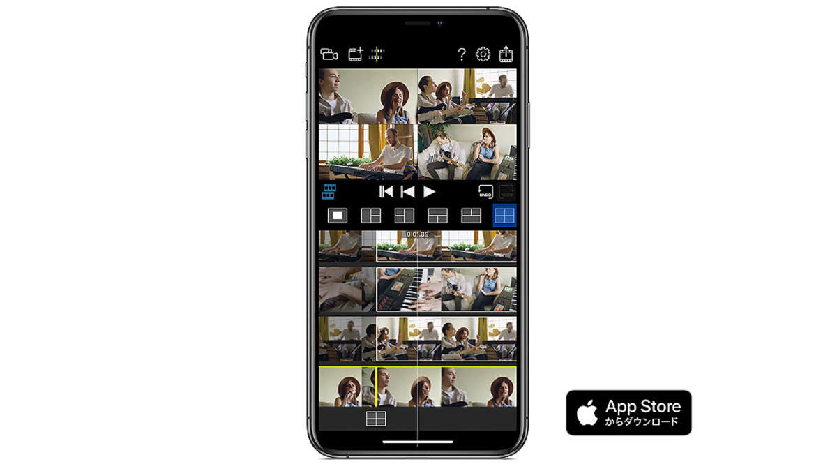 ローランド 最大4台のiphoneでバンド演奏を同時に録画 マルチアングル動画が手軽に作成できるアプリ 4xcamera Maker Barks
