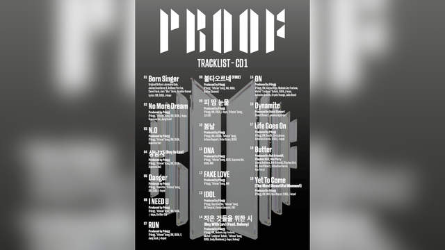 BTS、『Proof』最初のトラックリスト公開。「Born Singer」から始まる