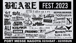 coldrain主催＜BLARE FEST.2023＞、出演アーティスト全35組発表